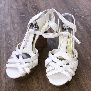 Brand new white summer wedges